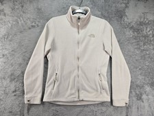 The North Face Women  s S/P Fleece Jacket Full Zip Ivory Mock Neck Pocket Outdoor