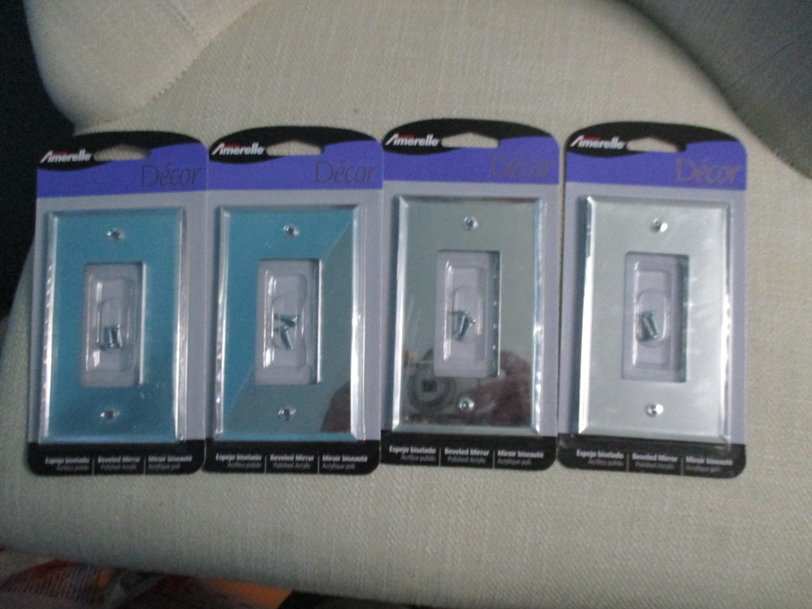 Lot of 4 Amerelle Decor Beveled Mirror Polished Acrylic Togg