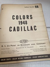1948 Cadillac Dupont E.i. De Nemours Co. 11 Color Paint Chip Chart All Models
