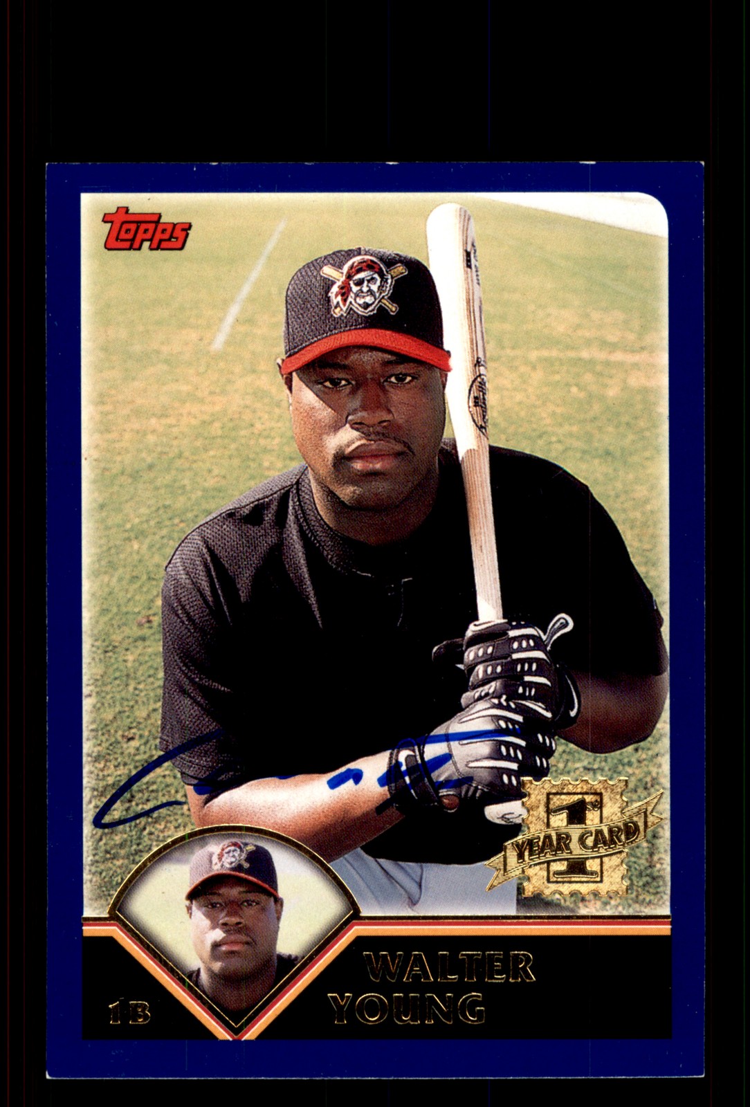 Signed Baseball Card Auto Walter Young 2003 Topps #321 Pittsburgh Pirates