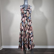 Farm Rio Women Floral V-Neck Sleeveless Maxi Dress Size Petite 13x46