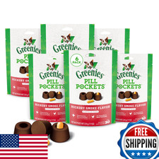 Greenies Large Pill Pockets Hickory Smoke 180ct Soft Dog Treats 6x7.9oz 