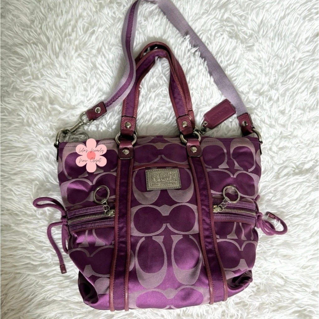Purple Poppy Coach Purse for sale | eBay
