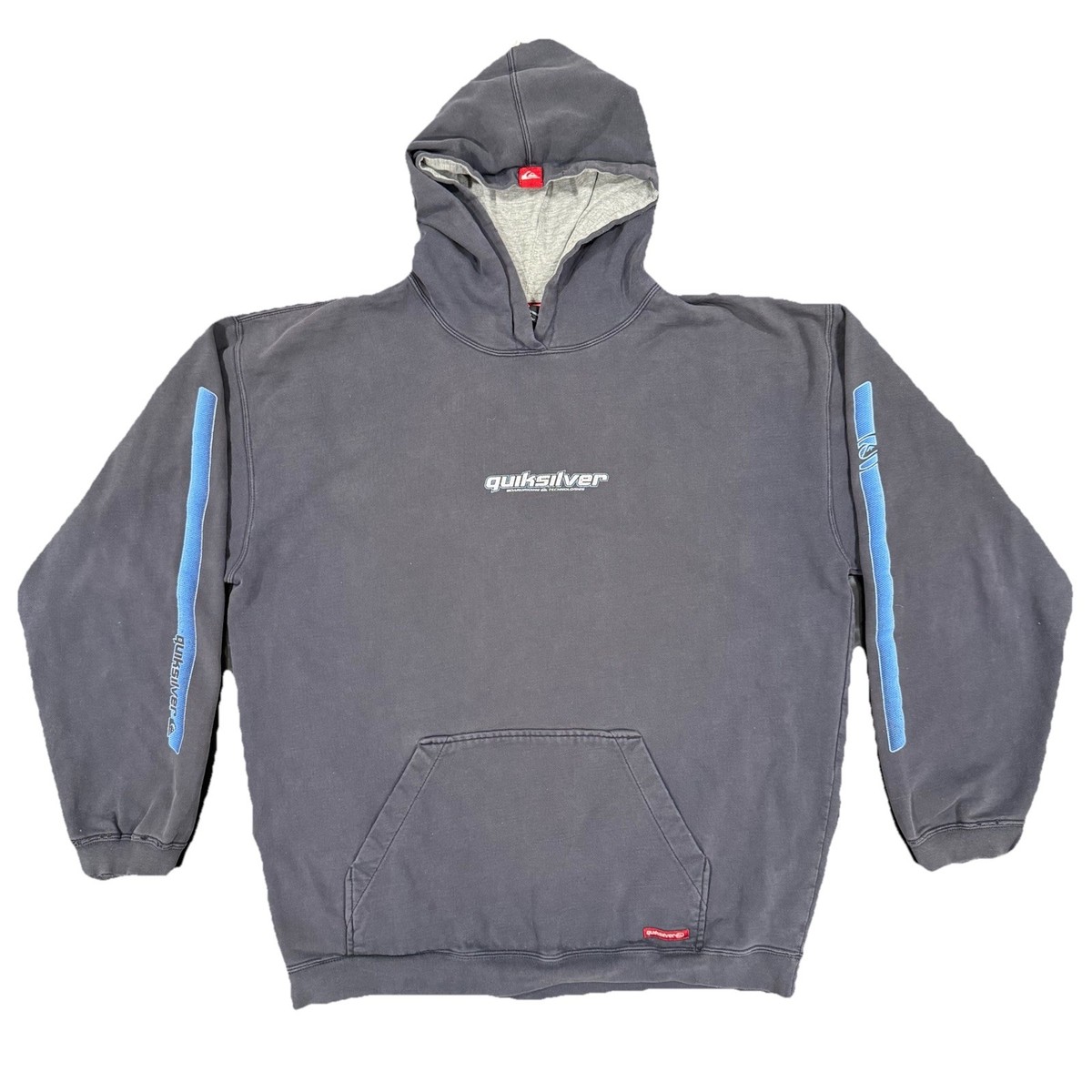 Vintage 90s Y2K Quiksilver Hoodie Sweatshirt Men's Size Large Navy