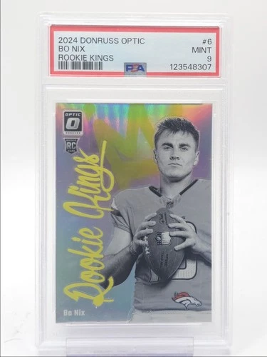 BO NIX 2024 DONRUSS OPTIC ROOKIE KINGS HOLO PRIZM BRONCOS RC PSA 9 Q6029