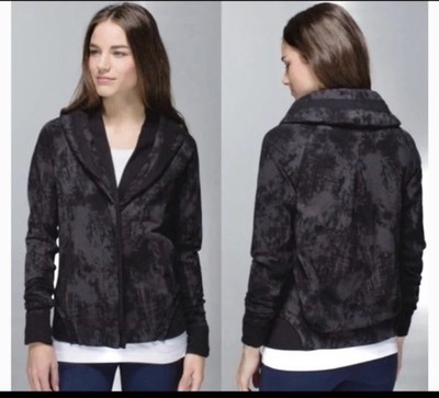 Lululemon To Class Jacket Sea Bed Black Deep Coal Gray Athletic Sporty Size 12