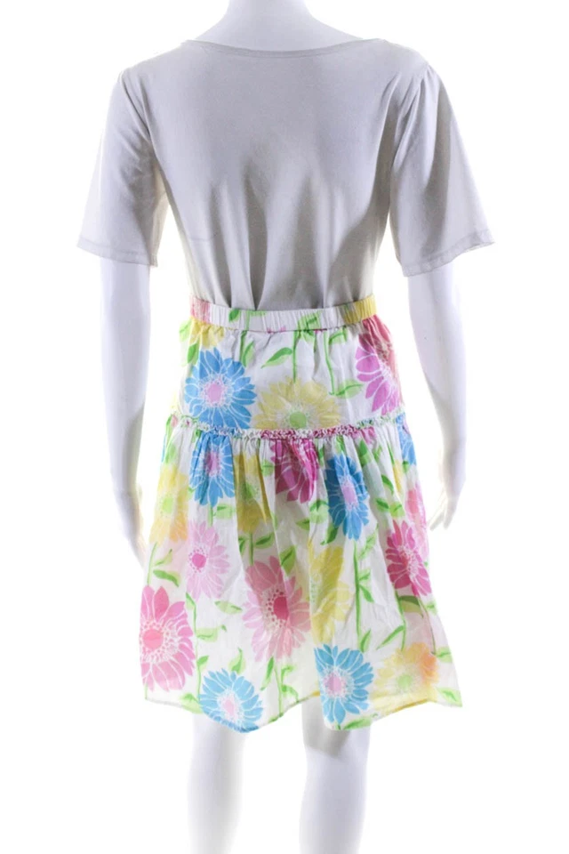 Falda de cintura elástica con estampado floral de algodón blanca talla XS Lily Pulitzer para mujer Foto 3 de 4
