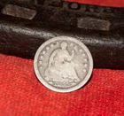 1853 SILVER SEATED LIBERTY HALF DIME W/ ARROWS OLD 5 U.S. FIVE CENT COIN