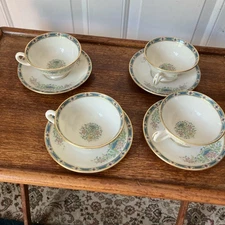 Lenox Mystic Tea Cup & Saucer Coffee VTG USA Set of 4