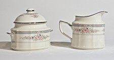 Noritake Rothschild Pattern - Cream & Sugar Bowl with lid.  Pristine Condition