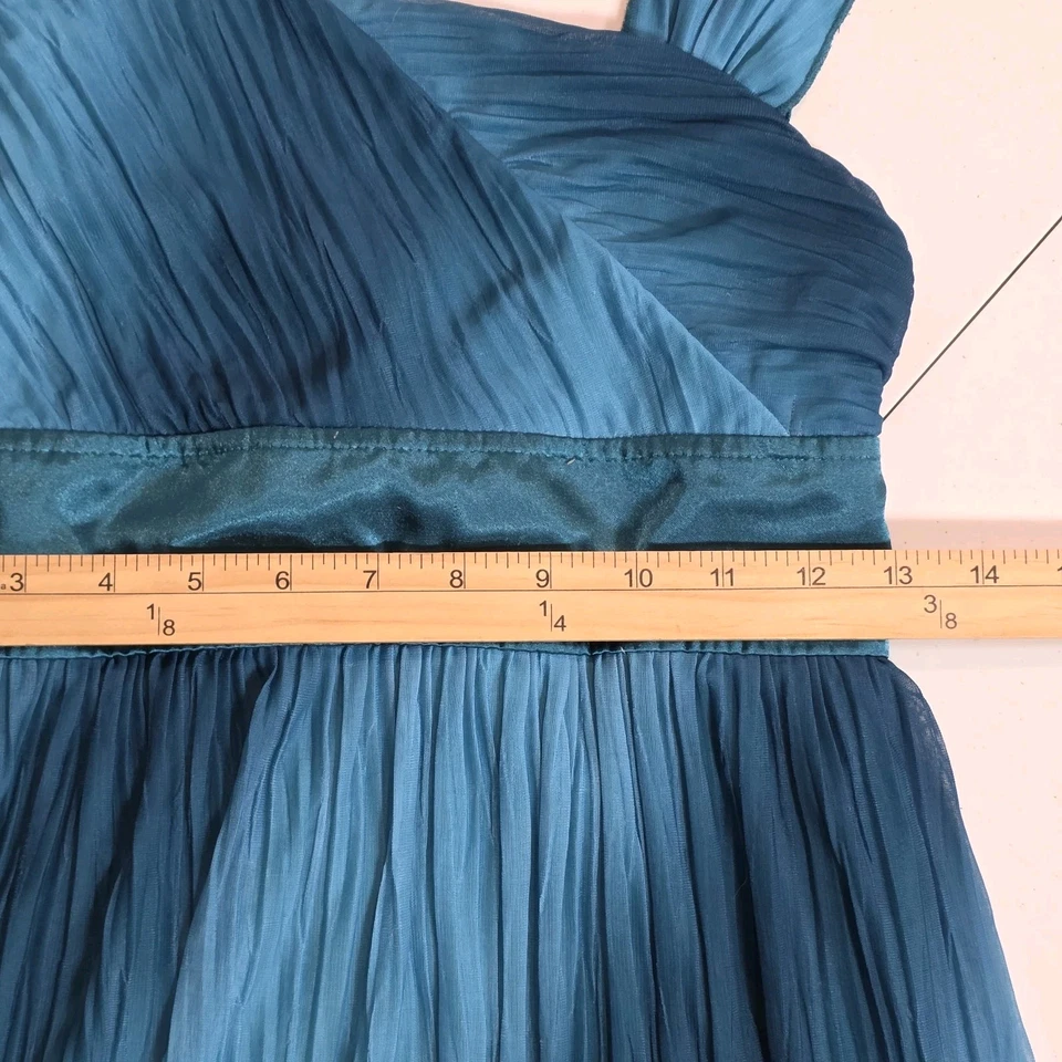 Vestido My Michelle Y2K Metálico Iridiscente 16 Cintura Imperio Baile de graduación Fiesta Cóctel Foto 4 de 4