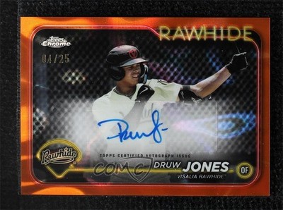 2024 Topps Pro Debut Chrome Orange Lava Refractor 4/25 Druw Jones Auto 10w8