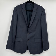 J Crew Thompson Mens 40R Dark Blue Wool Two Button Suit Jacket Blazer Sportscoat