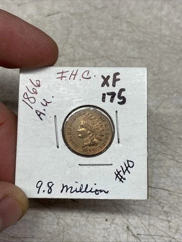 1866 XF Indian Head A.U. Penny 9.8 Million Made
