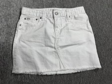 Polo Ralph Lauren Skirt Womens 29 White Denim Raw Frayed Hem Mini Casual y2k