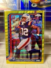 2025 Topps Chrome Treveyon Henderson Yellow Wave RC #/275