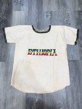 Ethiopian Traditional Embroidered White Color Men  s Top  s Size M