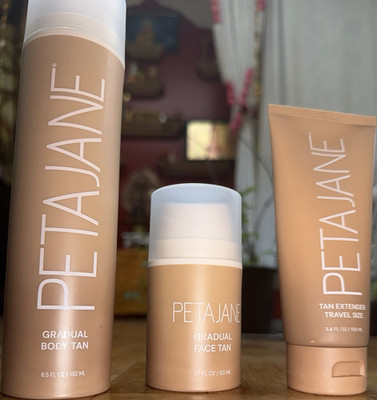 PETAJANE Gradual Tan Bundle Cruelty-Free Body 6.5oz Face 1.7oz Ext 3.4