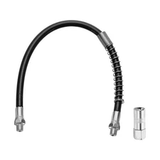Grease Gun Hose Kit 15.7" 10000 PSI w Grease Gun Coupler 1/8 NPT Threads Black