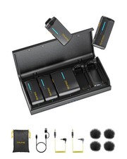 iRay DW40 4-Channel Wireless Lavalier Microphone with Noise Cancellation, 656...