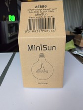MiniSun E17 2w Vintage Worded "Happy" Bulb Globe Clear 3000k