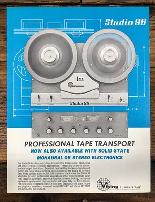 Viking Studio 96 Reel to Reel Dealer Brochure *Original*