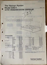 HARMAN KARDON CXO-1 ACTIVE CROSSOVER SYSTEM ORIGINAL SERVICE REPAIR MANUAL