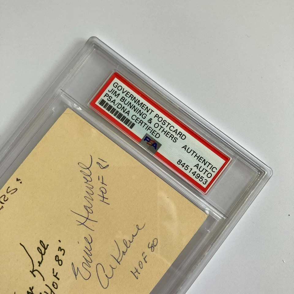 Detroit Tigers HOF Signed Postcard Sparky Anderson Ernie Harwell Al Kaline PSA - Image 3 of 4