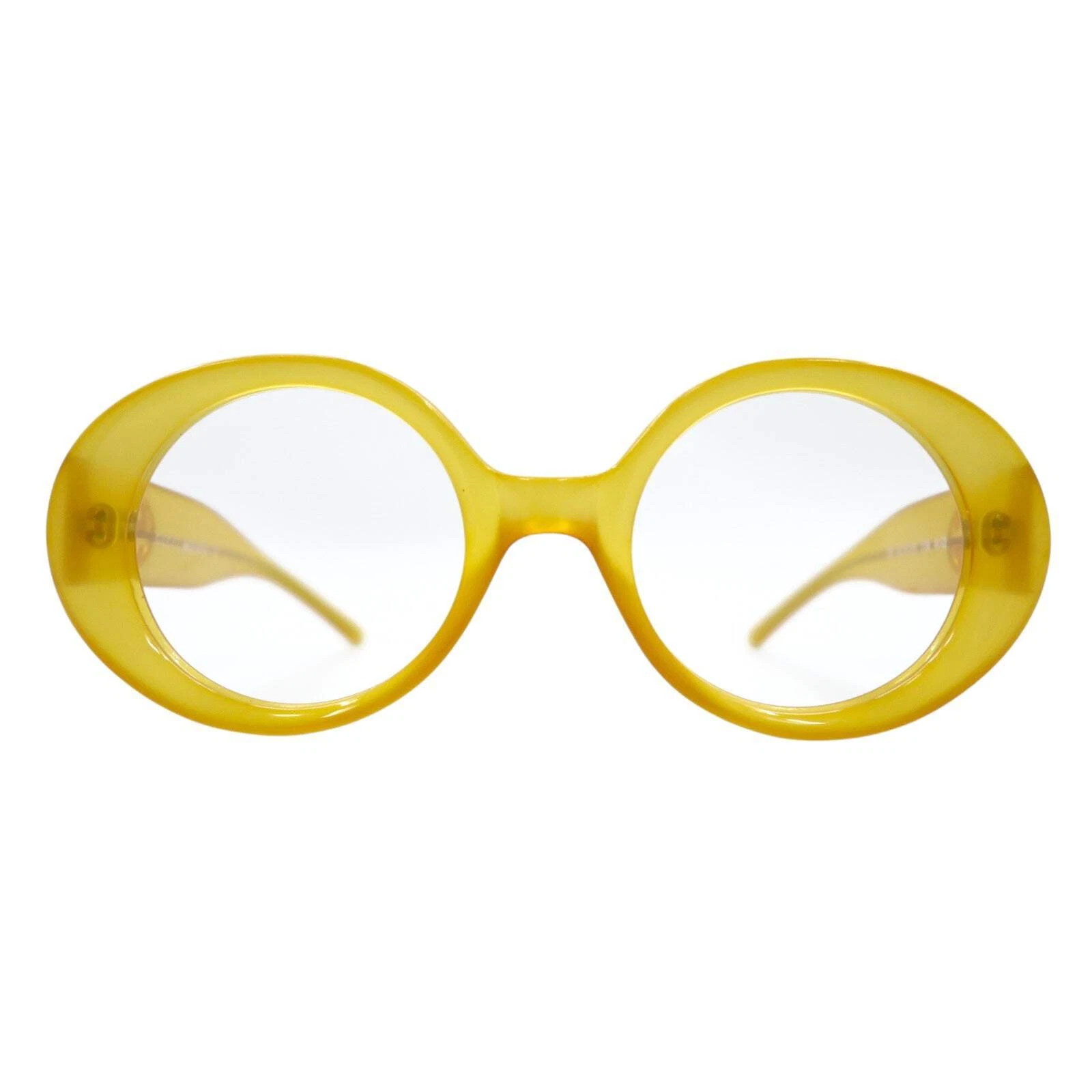 Lunettes de soleil ovales GUCCI fabriquées en Italie monture jaune à cellules 135 GG2410/S DG6