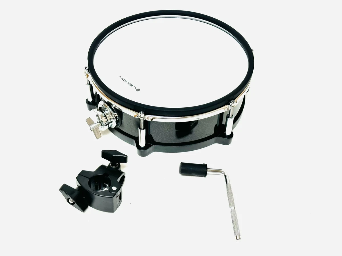 Lemon 12 x 4 Black Sparkle Mesh Tom w Clamp for Roland Alesis