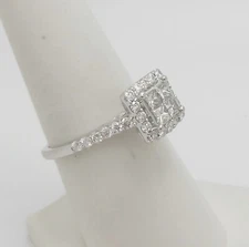 1CT Natural Princess Diamond Anniversary Engagement Wedding Ring 14K White Gold