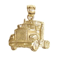 14k Yellow Gold Truck Pendant