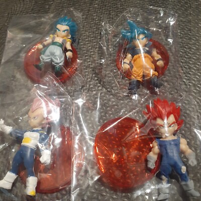 Dragonball Figure Lot (4) Super Saiyan Blue Goku Gohan Rose & Red Hair Vageta...