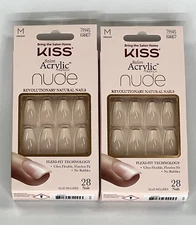 Pack of 2 - Kiss Salon Acrylic French Nude | KAN07 | Medium - NEW