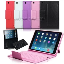 Bluetooth Keyboard Wireless Folio Leather Case for iPad Mini 1 2 3 Wake Sleep