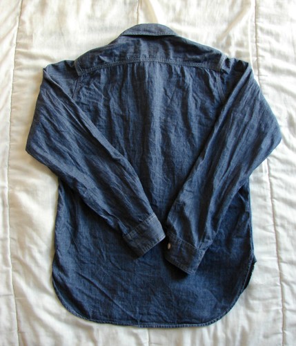 Men's Engineered Garments NYC FWK Long Sleeve Chambray Shirt Size 0 Made USA - Picture 2 of 9