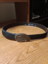 Vintage Century Sea Shell Buckle Genuine Suede Belt M/L