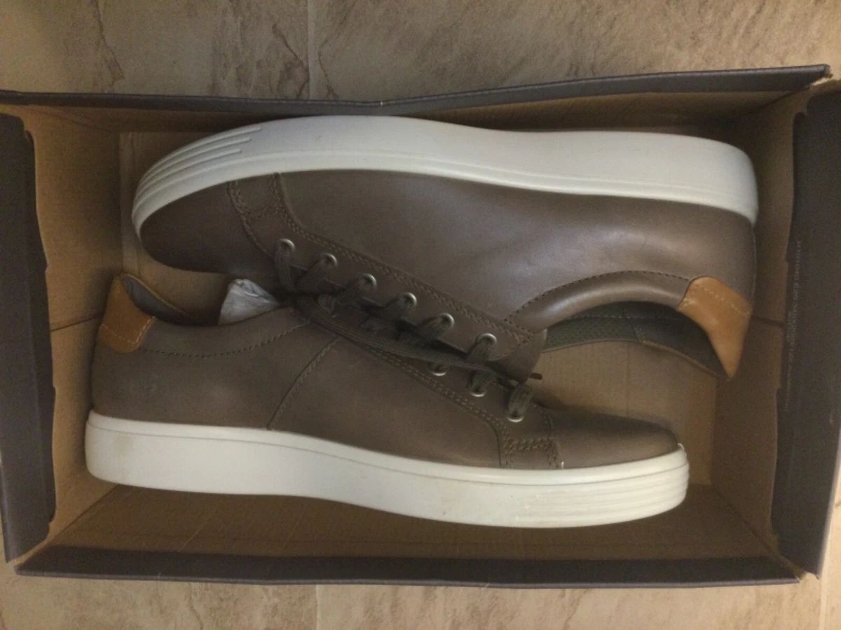 New Ecco Soft Classic M Dark Clay Gray Lion Leather Sneaker Shoe Mens 44 10 10.5