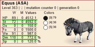 Equus 363 LEVEL TOP STATS Clone Ark Survival Ascended Official PVE