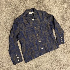 Chico s Bluesy Jacquard Jaylyn Jacket Size 3 XL/16 EUC