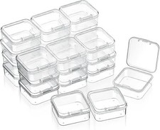 SATINIOR 24 Packs Small Clear Plastic Beads Storage 1.7 x x 0.8 in,