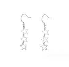 Women Girl Dangle Drop Stars Stud 925 Sterling Silver Post Earrings Gift K65