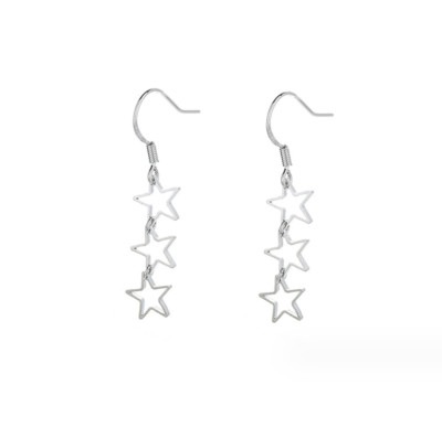 Women Girl Dangle Drop Stars Stud 925 Sterling Silver Post Earrings Gift K65
