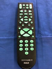 RCA System Link 4 Universal Satellite Remote Control Green Buttons