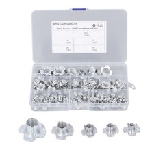 80 Pcs T Nut Set 5 Specifications Carbon Steel High Hardness 4 Pronged Tee Nuts