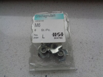 Einschlagmuttern verzinkt Gewinde Muttern M6 metrisch Reparatur Wintec Sattel