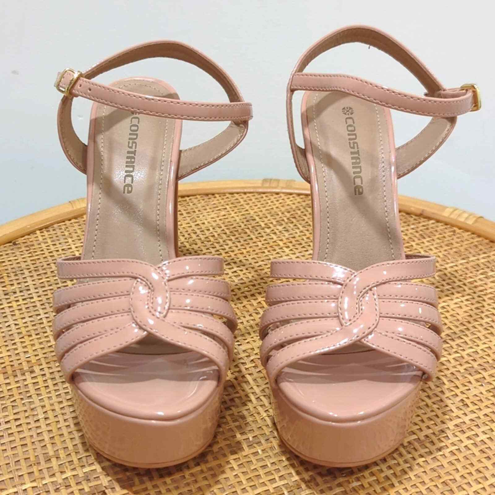 Constance Brazilian Platform Sandals Shiny Heels … - image 2