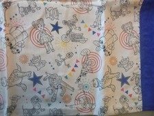 Toy Story 4 on White Cotton Fabric Design a standard handcrafted pillowcase