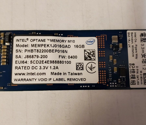 Intel OPTANE Memory M10 16GB NVMe PCI EXPRESS MEMPEK1J016GAD SSD - Picture 2 of 4