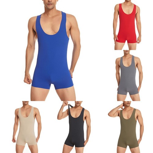 Stretchable Men's Wrestling Leotard Athletic Singlet Base Layer